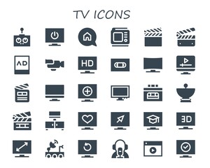 Modern Simple Set of tv Vector filled Icons