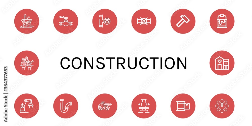 Wall mural Set of construction icons