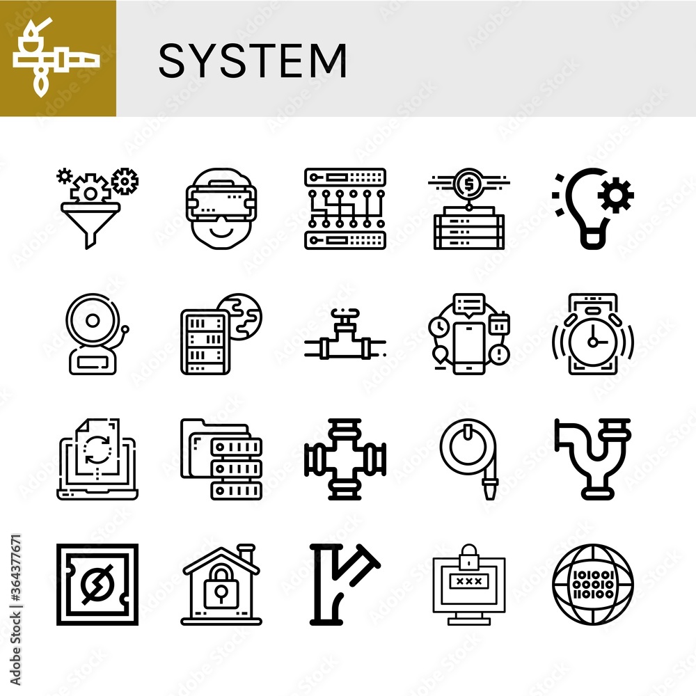 Poster Set of system icons