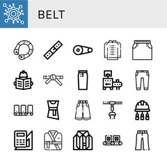 Set of belt icons