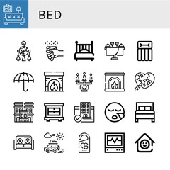 bed icon set