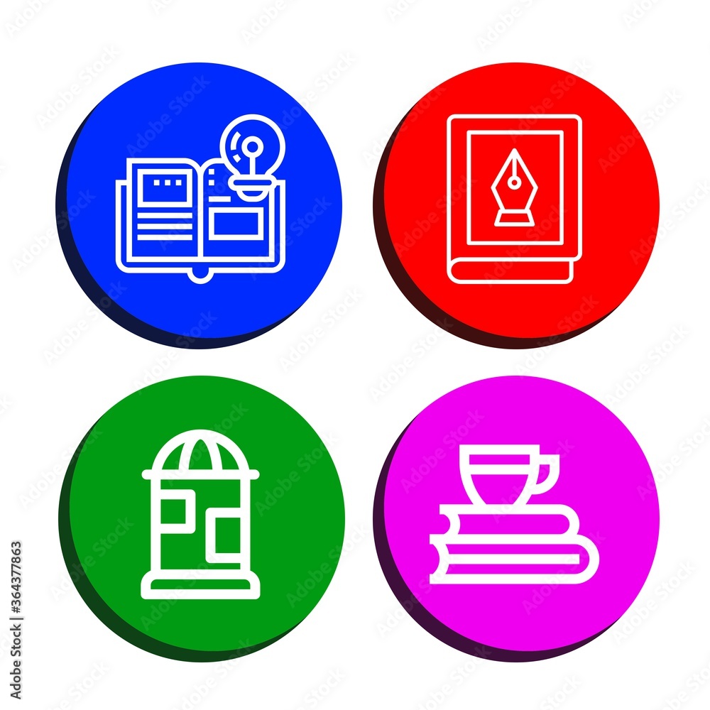 Poster publishing simple icons set