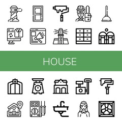 house simple icons set