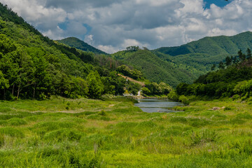  Lush green river valley