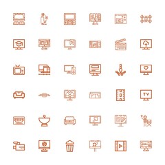 Editable 36 tv icons for web and mobile