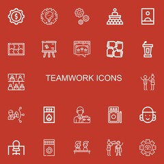 Editable 22 teamwork icons for web and mobile
