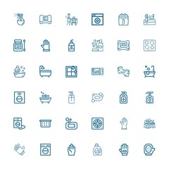 Editable 36 washing icons for web and mobile