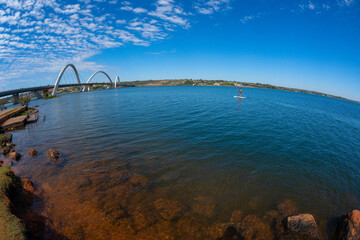 Fototapeta premium Brasilia, DF, Brazil on June 13, 2016. Juscelino Kubitschek Bridge. 