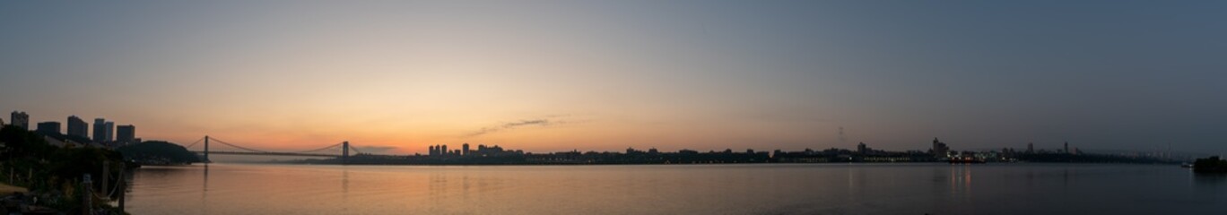 Fototapeta premium new york washington bridge view pano