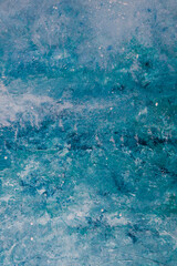 white and blue abstract painting reminiscence of ocean texture with waves or starry night with clouds