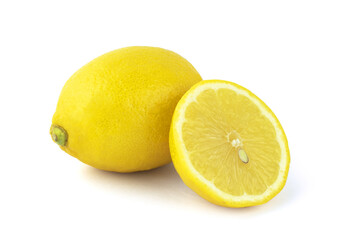 Isolated lemon on white background with clipping path