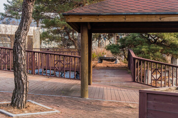 Walkway in neglected public park