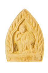 Small Buddha image or Amulet of .Thailand  isolate on  white background.