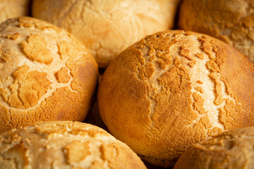 homemade tiger bread closeup macro
