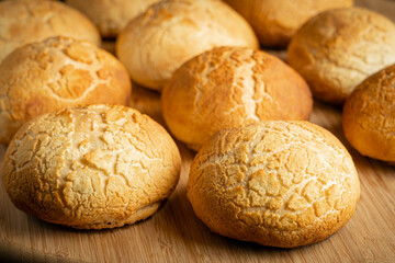 homemade tiger bread on a bamboo plate