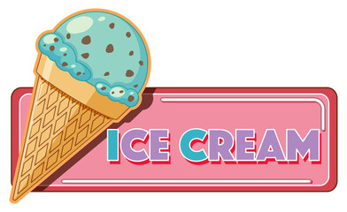 Ice cream logo cartoon style isolated