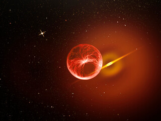 Image of the universe made with light effects