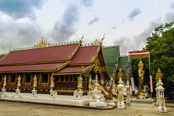 Beautiful art, religious places and religious objects in Myanmar mixed with Lanna style at Wat Ming...