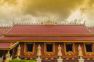 Beautiful art, religious places and religious objects in Myanmar mixed with Lanna style at Wat Ming...