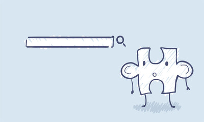 Puzzle piece and searching bar illustration