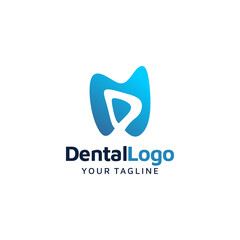 Letter D Dental Logo Template Design Vector, Emblem, Concept Design, Creative Symbol, Icon