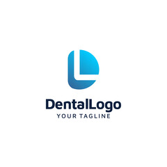 Letter D & L Dental Logo Template Design Stock Vector 