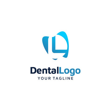 Letter D & L Dental Logo Template Design Stock Vector 