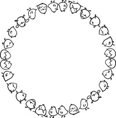 vector cartoon chicks design icon background border frame