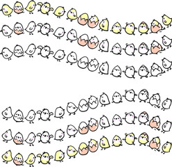 Obraz premium vector cartoon chicks design icon background border frame