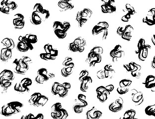 Obraz premium White and black vector. Grunge background. Abstract brush pattern.