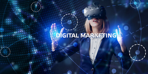 Business, Technology, Internet and network concept. Digital Marketing content planning advertising strategy concept.
