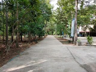 The road is concrete.