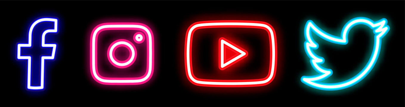 Facebook Twitter Instagram Youtube Logo Facebook Twitter Instagram Youtube Photo Facebook Twitter Instagram Youtube Neon Facebook Twitter Instagram Youtube Background Stock Photo Adobe Stock