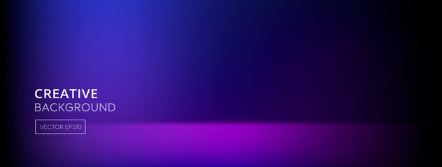 Vivid abstract gradient dark blue and purple  banner background