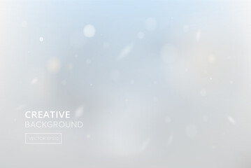 Blur winter sky abstract background with white snowfall bokeh