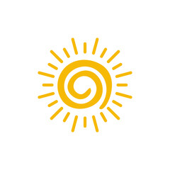 abstract sun logo with a funny concept