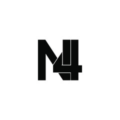 n4 letter original monogram logo design