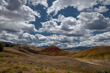 Fototapeta premium HDR Painted Hills Scene with Clouds