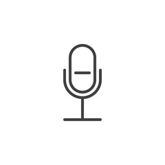 Record, Microphone line icon. linear style sign for mobile concept and web design. UI Mic outline vector icon. Voice recording symbol, logo illustration. Vector graphics