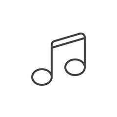 Music note line icon. linear style sign for mobile concept and web design. Melody, music outline vector icon. Symbol, logo illustration. Vector graphics