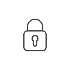 Padlock lock line icon. linear style sign for mobile concept and web design. Blocked lock outline vector icon. Symbol, logo illustration. Vector graphics