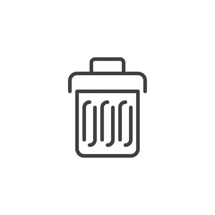 Trash bin line icon. linear style sign for mobile concept and web design. Trash can, delete outline vector icon. Symbol, logo illustration. Vector graphics