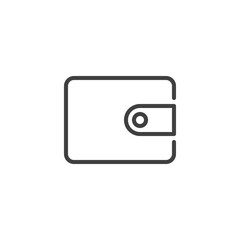 Money wallet line icon. linear style sign for mobile concept and web design. Purse outline vector icon. Symbol, logo illustration. Vector graphics