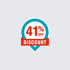 41 discount, Sales Vector badges for Labels, , Stickers, Banners, Tags, Web Stickers, New offer. Discount origami sign banner