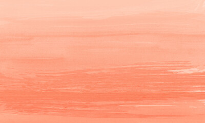 Abstract pastel orange or salmon colored watercolor background with horizontal paintbrush stroke effect. Illustration is blank with copy space for text and images. Great for backdrops and banners.