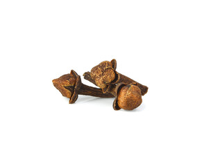 dry cloves on white background