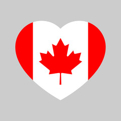 Vector Canadian Flag Heart Symbol