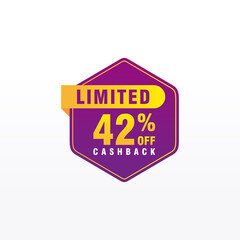 42 discount, Sales Vector badges for Labels, , Stickers, Banners, Tags, Web Stickers, New offer. Discount origami sign banner
