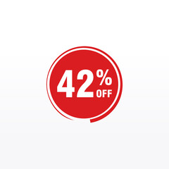 42 discount, Sales Vector badges for Labels, , Stickers, Banners, Tags, Web Stickers, New offer. Discount origami sign banner