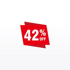 42 discount, Sales Vector badges for Labels, , Stickers, Banners, Tags, Web Stickers, New offer. Discount origami sign banner